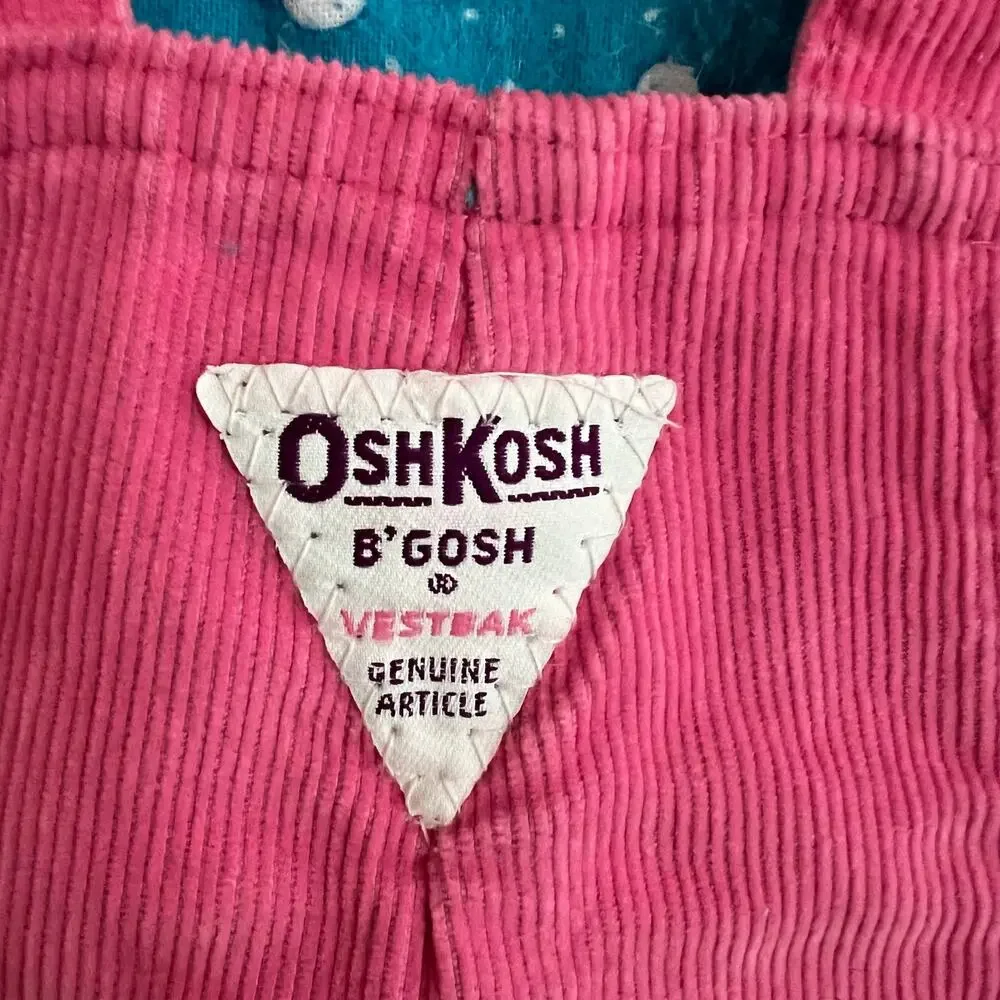 Vintage Oshkosh pink corduroy overalls (18m)